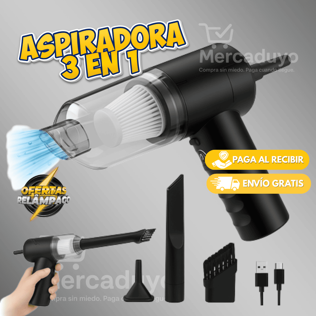 PowerClean 3 en 1 – Aspira, Sopla y Detalla
